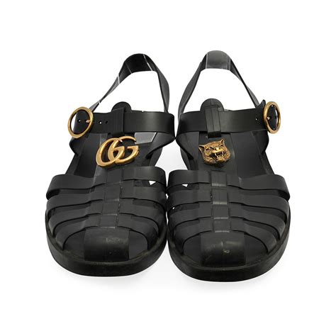 gucci black rubber sandals|wearing gucci rubber sandals.